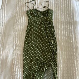 Warm weather midi dress in Olive Green.